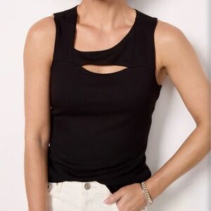 Black Sleeveless Cutout Top